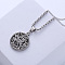 Vintage Round Star Hip Hop Street Punk 304 Stainless Steel Pendant Necklace Jewelry, Stainless Steel Color
