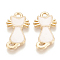 Alloy Enamel Kitten Pendants, Cadmium Free & Lead Free, Cat Silhouette Shape, Light Gold, Lavender Blush, 22x12x2mm, Hole: 2mm