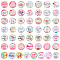 1 Bag Glass Cabochons, Half Round/Dome with Mother's Day Pattern, Mixed Color, 25mm, about 50pcs/bag