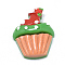 Resin Cabochons, Cake with Christmas Sock, Green, 29x23x9mm