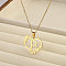 201 Stainless Steel Flower Heart Initial Pendant Necklaces for Women, Golden, Letter P, 17.72~20.08 inch(45~51cm)
