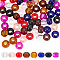 80pcs 8 colors Glass European Beads, Large Hole Beads, Rondelle, Mixed Color, 15x10mm, Hole: 5~6.4mm, 10pcs/color