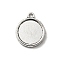 Tibetan Style Alloy Flat Round Pendant Cabochon Settings, Cadmium Free & Lead Free, Antique Silver, Tray: 14mm, 20.5x17x3mm, Hole: 1.5mm, about 666pcs/1000g
