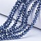 Electroplate Glass Beads Strands, Pearl Luster Plated, Faceted, Rondelle, Marine Blue, 8x6mm, Hole: 1mm, about 60~62pcs/strand, 15.7~16.1 inch(40~41cm)