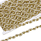 19.5M Polyester Wave Lace Ribbon, Gold, 3/8 inch(10mm), about 21.33 Yards(19.5m)/Roll