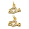 Brass Micro Pave Cubic Zirconia Pendants, Heart with Word Love Charms, Lead Free & Cadmium Free, Long-Lasting Plated, Rack Plating, with Jump Ring, Real 18K Gold Plated, 11x13.5x1.5mm, Hole: 3.5mm