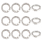 12pcs Alloy Spring Gate Ring with Rhinestone, Rings, Platinum, 25x4.5mm, inner diameter: 16.5mm.