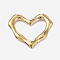 Ion Plating(IP) 304 Stainless Steel Linking Rings, Heart, Golden, 16.5x19x2.5mm, Inner Diameter: 13x11mm