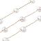 ABS Imitation Pearl Heart Beaded Chains, with 304 Stainless Steel Findings, Unwelded, with Spool, Vacuum Plating, Real 18K Gold Plated, 2.5x0.9x0.3mm, about 65.62 Feet(20m)/Roll