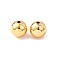 Brass Beads, Round, Rack Plating, Long-Lasting Plated, Cadmium Free & Lead Free, Real 24K Gold Plated, 10mm, Hole: 2mm