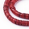 Shell Beads Strands, Dyed, Disc, Red, 4.9~6x0.4~6mm, Hole: 1.4mm, about 15.2 inch