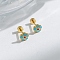 304 Stainless Steel Stud Enamel Earrings, Golden, Flower, 6.5x6.5mm