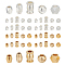 60Pcs 10 Styles Brass Spacer Beads, Mixed Shapes, Mixed Color, 3.5~4.8x3~6mm, Hole: 1.5~2mm, 6pcs/style
