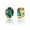 Preciosa® MAXIMA Crystal Sew-On Cups, Multi-Strand Links, Czech Crystal, 719 36 406 Oval, Golden, 50730 Emerald, 8x6mm