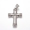 Tarnish Resistant 304 Stainless Steel Pendants, Cross, Stainless Steel Color, 42.5x28.5x4mm, Hole: 5x7.5mm