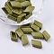 Spray Painted Alloy Multi-Strand Links, For Tile Elastic Bracelets Making, Rhombus, Olive, 14x8x4.8mm, Hole: 0.8mm