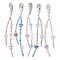 Iron Snap Hair Clips, with Glass Beaded, for Woman Girls, Butterfly, Mixed Color, 202mm