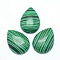 Synthetic Malachite Cabochons, Drop, 34~35x24~25x6.5~7mm