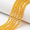 Glass Beads Strands, Faceted, Rondelle, Orange, 6x5mm, Hole: 1mm, about 85~88pcs/strand, 16.1~16.5 inch(41~42cm)