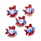Handmade Lampwork Pendants, Fish, Royal Blue, 30~32.5x29.5~31.5x11.5~13mm, Hole: 1.2~3mm