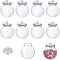 Glass Empty Wishing Bottle Pendants, with Silver Tone Brass Covers, DIY Vials for Pendant Decorations, Round, Clear, 2.5x3.1cm, Hole: 2mm