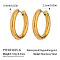 304 Stainless Steel Hoop Earrings, Real 18K Gold Plated, 21x4mm