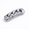 Retro 304 Stainless Steel Links, for Leather Cord Bracelets Making, Chain Shapes, Antique Silver, 10x36x6mm, Hole: 4x8mm