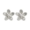Rack Plating Flower Brass ABS Imitation Pearl Stud Earrings, Lead Free & Cadmium Free, Long-Lasting Plated, Platinum, 21.5x22.5mm