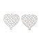 Long-Lasting Plated Brass Links Connector Charms, Cadmium Free & Nickel Free & Lead Free, Hollow Heart, Platinum, 16x15x0.3mm, Hole: 1.2mm