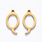 PVD Vacuum Plating 201 Stainless Steel Charms, Laser Cut, Real 18K Gold Plated, Letter.Q, 14.5x8x1mm, Hole: 1mm