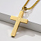 Bible Cross 304 Stainless Steel Religion Pendant Necklaces for Women Men, Golden, 23.23 inch(59cm)