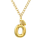 304 Stainless Steel Clear Cubic Zirconia Heart & Letter Pendant Curb Chain Necklaces for Women, Golden, Letter O, 16.54 inch(42cm)