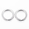 Tarnish Resistant 304 Stainless Steel Split Key Rings, Keychain Clasp Findings, Stainless Steel Color, Inner Diameter: 21mm, 25x1.6~2mm