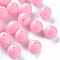 Opaque Acrylic Beads, Round, Pearl Pink, 16x15mm, Hole: 2.8mm, about 220pcs/500g