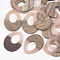 Resin & Walnut Wood Pendants, teardrop, Misty Rose, 37.5x28x3~3.5mm, Hole: 1.5mm