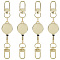 4Pcs Heavy Duty Alloy Retractable Keychain Clasps, Retractable ID Badge Key Reel Holder, with Double Swivel Clasps, DIY Keychain Making Supplies, Flat Round, Golden, 115mm