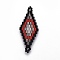 MIYUKI & TOHO Handmade Japanese Seed Beads Links, Loom Pattern, Rhombus, Colorful, 31.4~33x12.7~13.4x1.6~1.7mm, Hole: 1~1.4mm