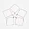 Tarnish Resistant 304 Stainless Steel Wire Pendants, Hoop Earring Findings, Rhombus, Stainless Steel Color, 22 Gauge, 47x40x0.6mm, Hole: 1.2mm