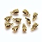 Tibetan Style Alloy Pendant Bails, Lead Free & Cadmium Free & Nickel Free, Leaf, Antique Golden, 14mm long, 6.5mm wide, 4.5mm thick, Hole: 2mm