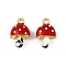 3D Alloy Pendants, Fruit Vegetable Charms, Mushroom, 16x10x6mm, Hole: 1.5mm