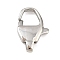 316 Stainless Steel Lobster Claw Clasps, Stainless Steel Color, 18x12x4.5mm, Hole: 3x1.8mm