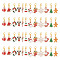 Christmas Theme Alloy Enamel Pendant Decorations, with Alloy Lobster Claw Clasps, Mixed Color, 30~35.5mm, 48pcs/set