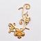 Brass Cabochons, Flower, Real 18K Gold Plated, 33x19x3mm