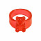 Bear Resin Band Rings, Red, Inner Diameter: 17mm