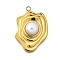 Plastic Pearl Pendants, with 304 Stainless Steel, Nuggets, 28x19.5x6.5mm, Hole: 1.8mm