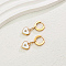 Elegant Stainless Steel Heart Hoop Earrings, Real 18K Gold Plated, with Clear Cubic Zirconia, White, 30x12mm