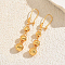 Brass Round Hoop Earrings, Real 18K Gold Plated, 50mm