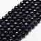 Synthetic Blue Goldstone Beads Strands, Faceted, Round, 4mm, Hole: 0.8mm, about 85pcs/strand, 14.5 inch