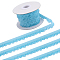 10 Yards Polyester Elastic Lace Trim, Single Edged Flower Trimming, for Clothes Sewing, Light Sky Blue, 1/2 inch(12mm), about 10.00 Yards(9.14m)/Roll