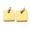 304 Stainless Steel Stamping Blank Tag Charms, with Jump Ring, Square Charm, Real 14K Gold Plated, 8x8x1.5mm, Hole: 3mm
